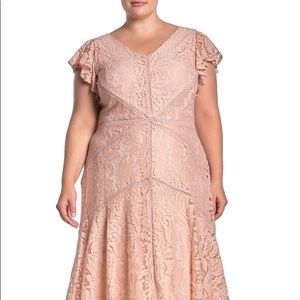 Sz 22 Taylor Flutter Sleeve high low dress NWT